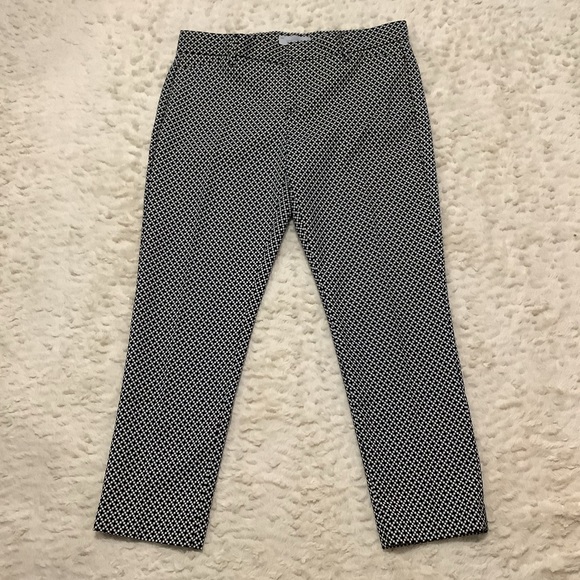 🛍️ GAP Slim Cropped Stretch Black & White Pattern Pants - Size 4 - Picture 5 of 11